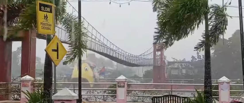 Dynamic response of suspension footbridge under typhoon-induced wind loading logo 
