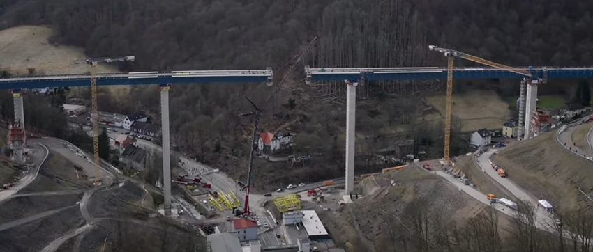 Steel composite viaduct takes shape above steep valley logo 