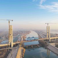 China: Chu River rail bridge joined logo 
