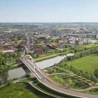 Belgium: slender arch structure raises lowest Leie crossing logo 